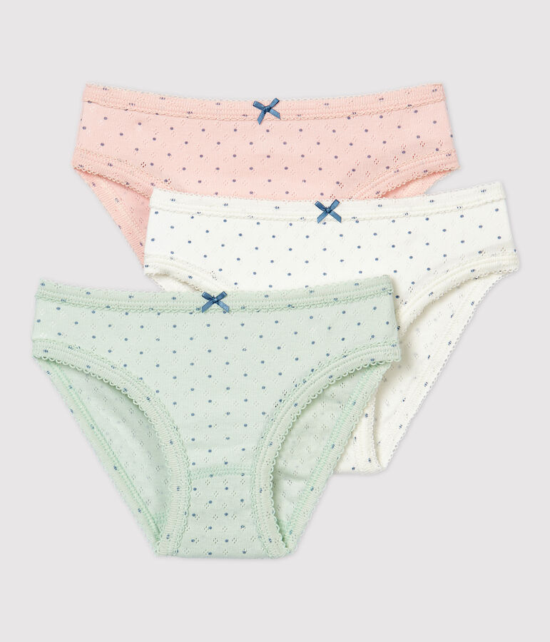 Girls' Openwork Organic Cotton Briefs - 3-Pack multicolor